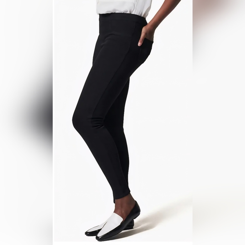 SPANX Women's Black Skinny Jeans Sz Large New Business Casual Stretch - Picture 3 of 7